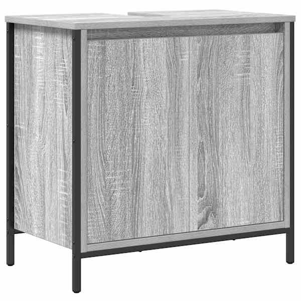 vidaXL vannitoa kraanikausi kapp, hall Sonoma tamm, 60 x 34,5 x 60 cm