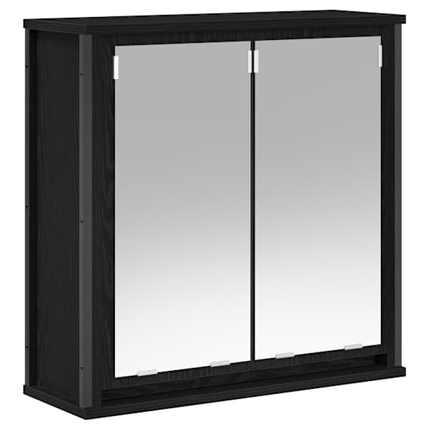 vidaXL vannitoa seinakapp peegliga must tamm 60x21x60 cm