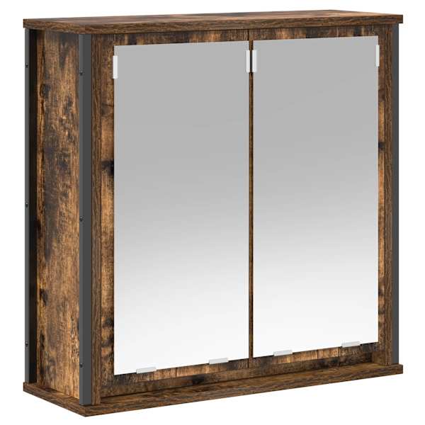 vidaXL vannitoa seinakapp peegliga suitsutamm 60x21x60 cm
