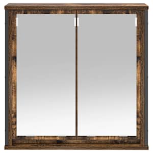 Koupelnová nástěnná skříňka se zrcadlem Uzený dub 60x21x60 cm - obrázek 5