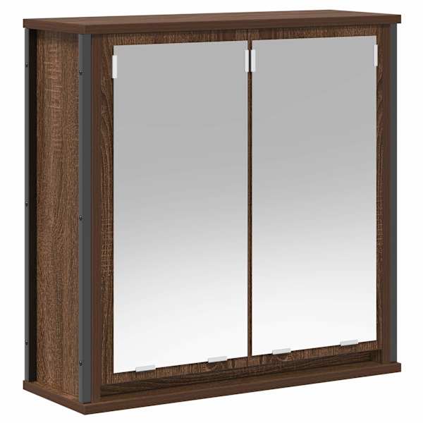 vidaXL vannitoa seinakapp peegliga pruun tamm 60x21x60 cm