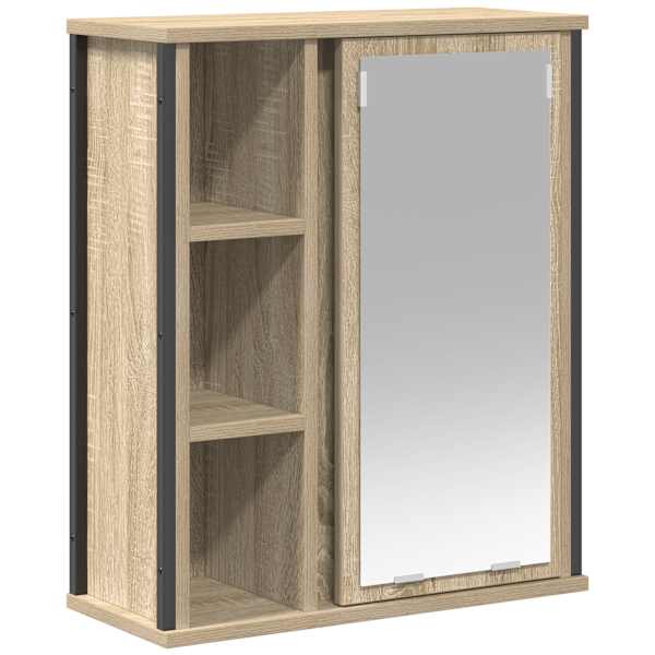 vidaXL vannitoa seinakapp peegliga sonoma tamm 50x21x60 cm
