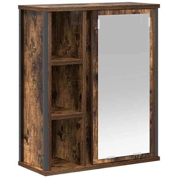 vidaXL vannitoa seinakapp peegliga suitsutamm 50x21x60 cm