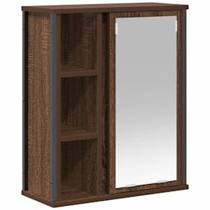 vidaXL vannitoa seinakapp peegliga pruun tamm 50x21x60 cm