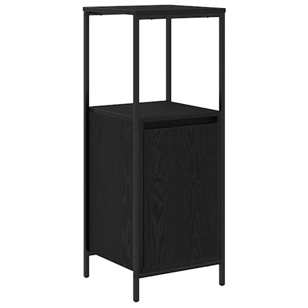 vidaXL Riiulitega vannitoakapp must tamm 36x35x95 cm
