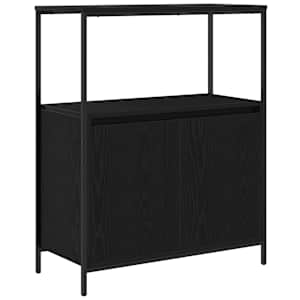 vidaXL Vannitoa kapp riiulitega must tamm 76,5x35x95 cm