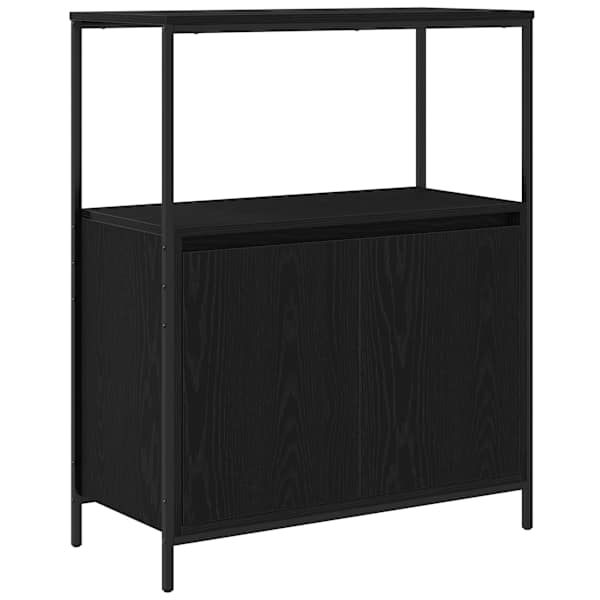 vidaXL Vannitoa kapp riiulitega must tamm 76,5x35x95 cm
