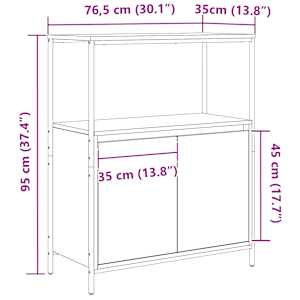 Koupelnová skříňka s policemi Černý dub 76,5x35x95 cm - obrázek 13