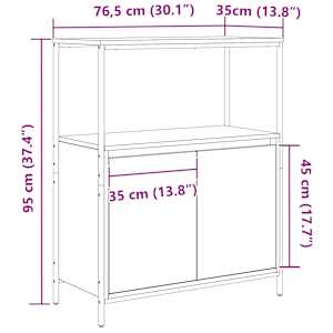 Koupelnová skříňka s policemi Uzený dub 76,5x35x95 cm - obrázek 13