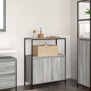 Kopalniška omarica s policami siva sonoma 76,5x35x95 cm