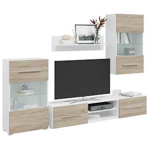 5dílná TV stolky s LED osvětlením dub sonoma kompozit
