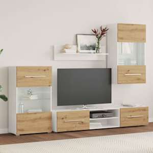 5dílná TV stolky s LED osvětlením dub artisan kompozitní dřevo - obrázek 3