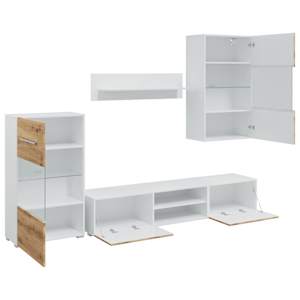 5dílná TV stolky s LED osvětlením dub artisan kompozitní dřevo - obrázek 6