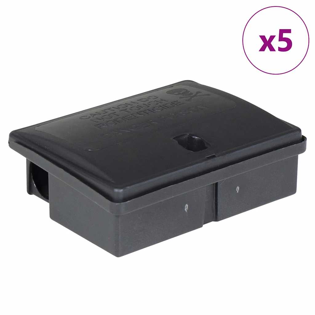 vidaXL Pasce na myši 5 ks Čierna 13x10x4 cm
