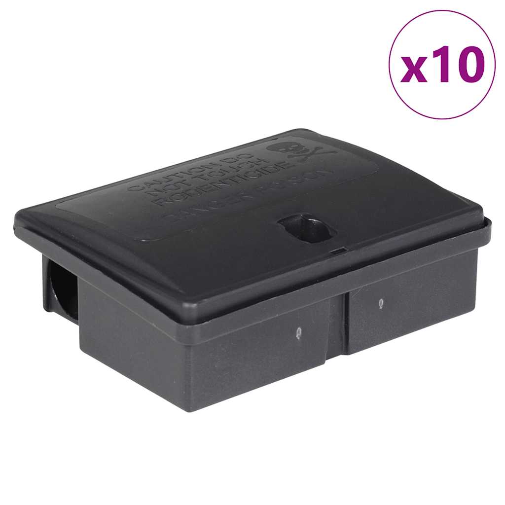 vidaXL pasti na myši 10 ks černé 13x10x4 cm