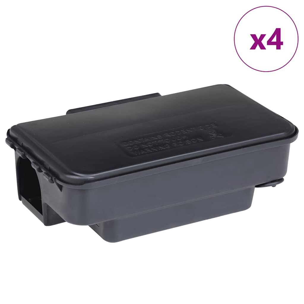 vidaXL pasti na myši 4 ks černé 22x12,5x7,5 cm