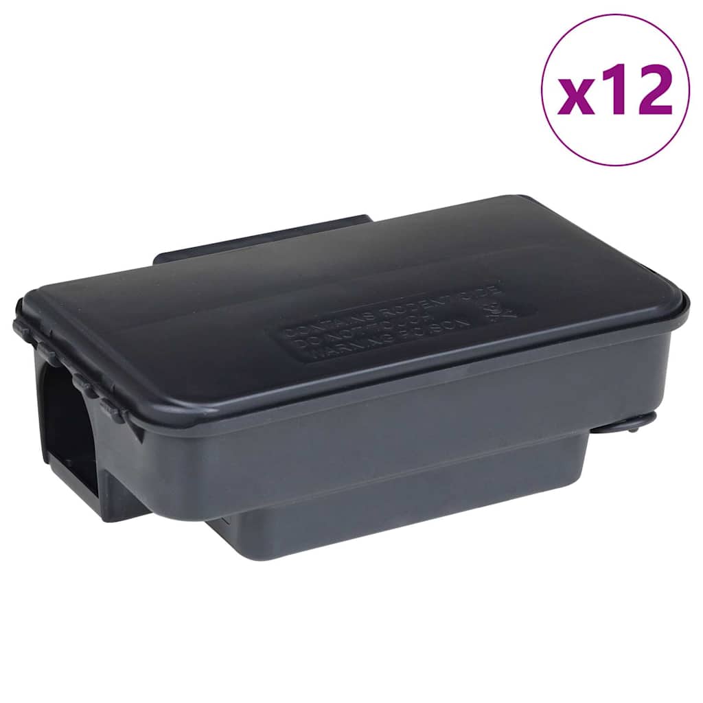 vidaXL pasti na myši 12 ks černé 22x12,5x7,5 cm