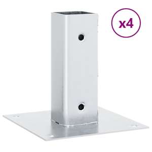 vidaXL postialused, 4 tk, ruudukujulised, h&otilde;bedased, 46 x 46 mm, tsingitud terasest