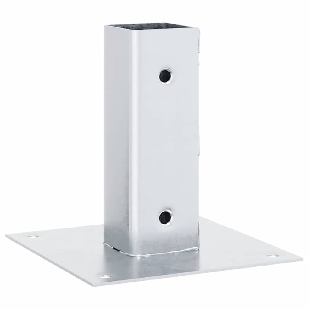 vidaXL Baze stâlp pătrate 4 buc Argintiu 51x51 mm Oțel galvanizat