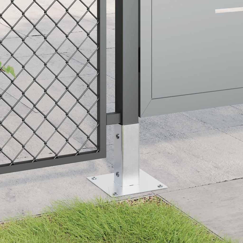 vidaXL Baze stâlp pătrate 12 buc Argintiu 51x51 mm Oțel galvanizat