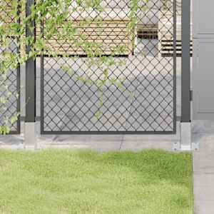 Podstavki za stebre kvadratni 4 kosi srebrni 61x61 mm