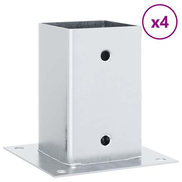 vidaXL postialused ruudukujulised 4 tk, 81x81 mm, tsingitud teras