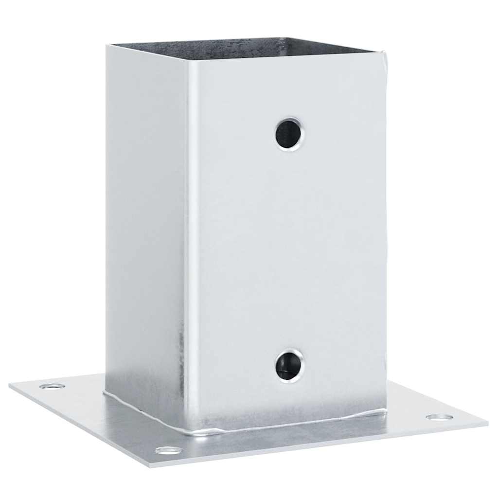 vidaXL 12 db horganyzott acélból oszlopalapok négyzet alakúak 81x81 mm
