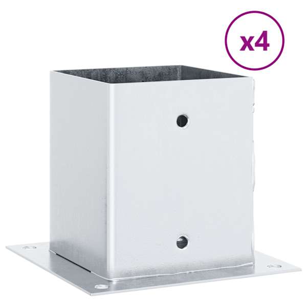 vidaXL postialused ruudukujulised 4 tk, 101x101 mm, tsingitud teras