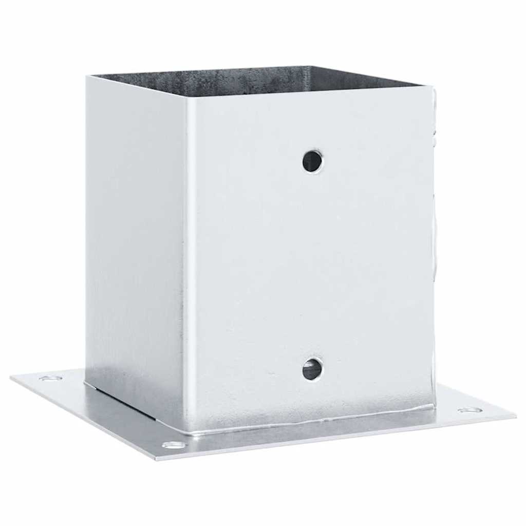 vidaXL Podnože stĺpikov štvorcové 4 ks Strieborná 121x121 mm
