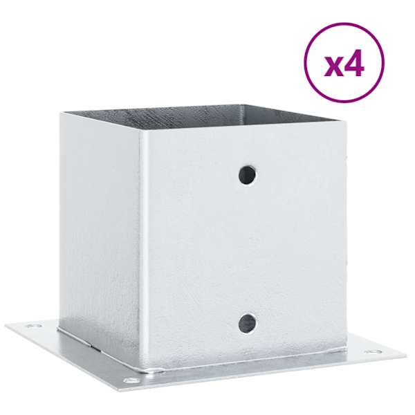 vidaXL postialused ruudukujulised 4 tk, 141x141 mm, tsingitud teras