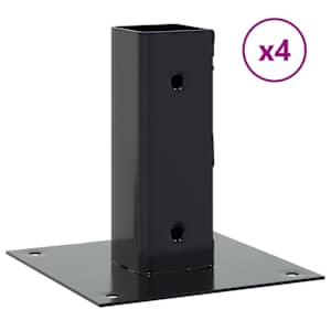 vidaXL postialused ruudukujulised 4 tk, 46x46 mm, pulberv&auml;rvitud teras