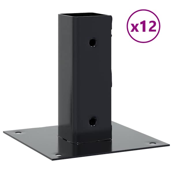vidaXL postialused ruudukujulised 12tk, 51x51 mm, pulberv&auml;rvitud teras