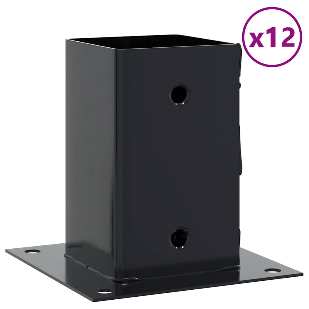 vidaXL Podstavce pod sloupky čtvercové 12 ks antracit 81x81 mm