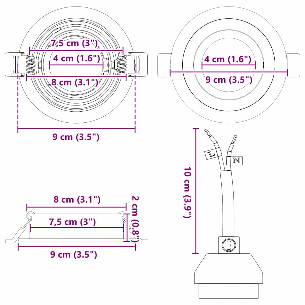 Reflektor 12 pcs Bela 9 x 9 x 2 cm Aluminij - slika 13