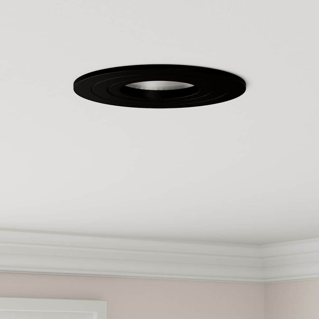 indbyggede spotlights 12 stk Runde GU10 Sort Ø91 mm
