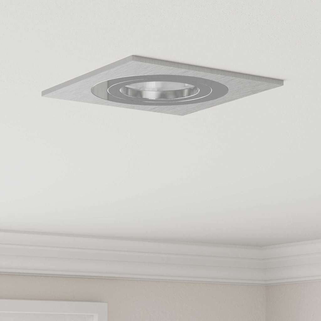 Indbygningsspotlights 6 stk Firkantede GU10 Sølv 91x91 mm