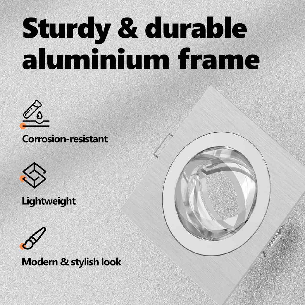 vidaXL Spotlight 24 pcs Silber 9 x 9 x 2 cm Aluminium – Bild 9