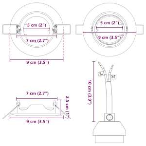 Bodové světlo 24 pcs Bílá 9 x 9 x 2,5 cm kov - obrázek 13