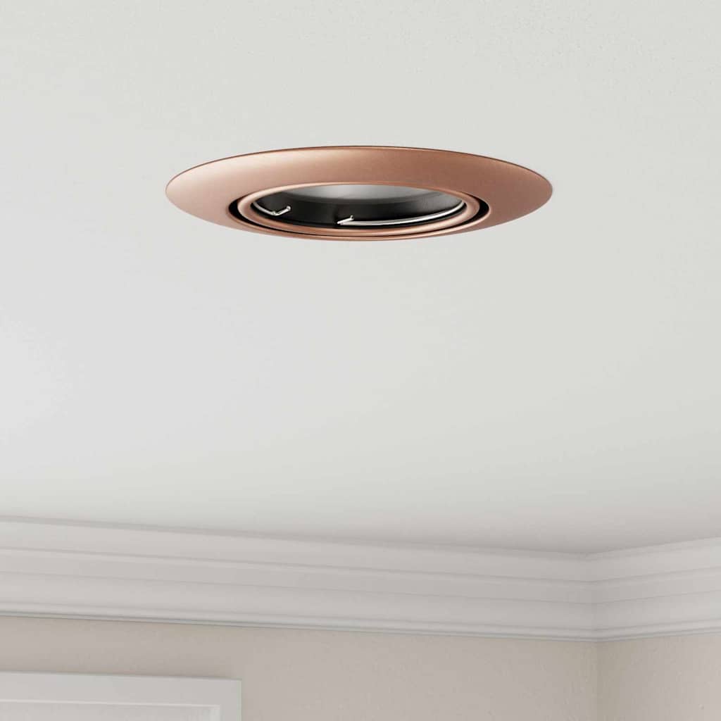 Indbygningsspotlights 24 stk Runde GU10 Kobber Ø90 mm Stål