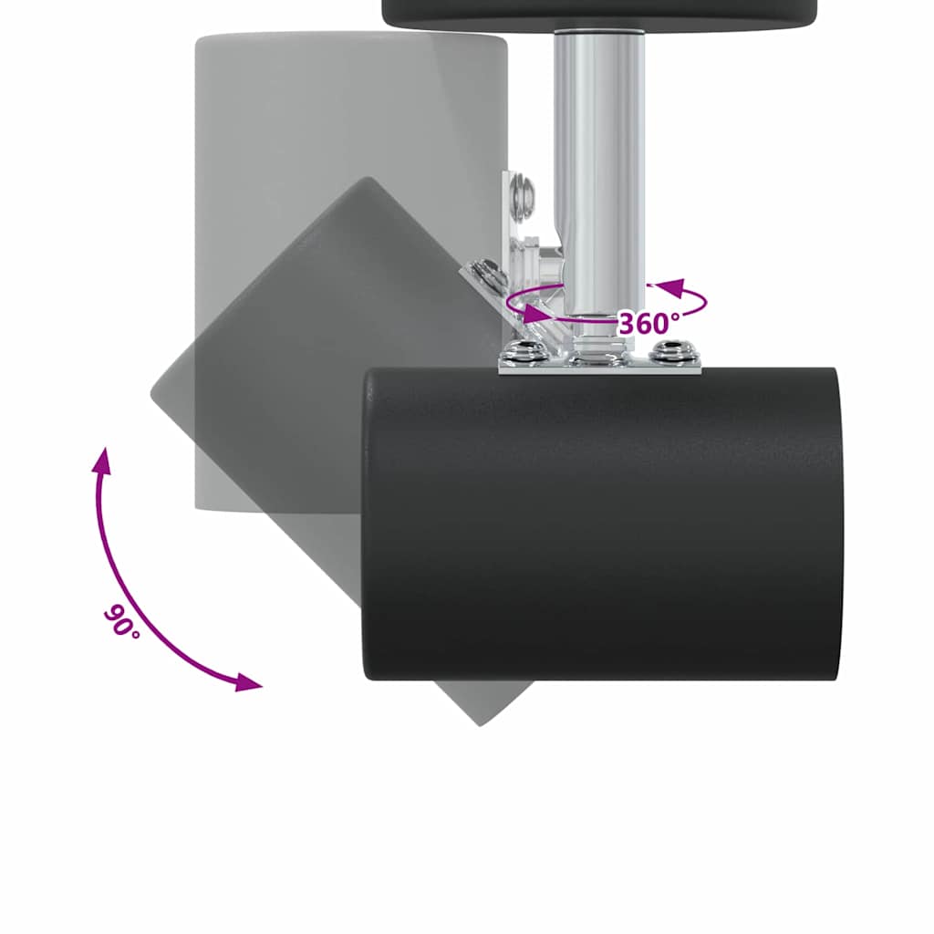 Stropni reflektor s središči Črna 73 x 6,5 x 11,5 cm Kovina - slika 13