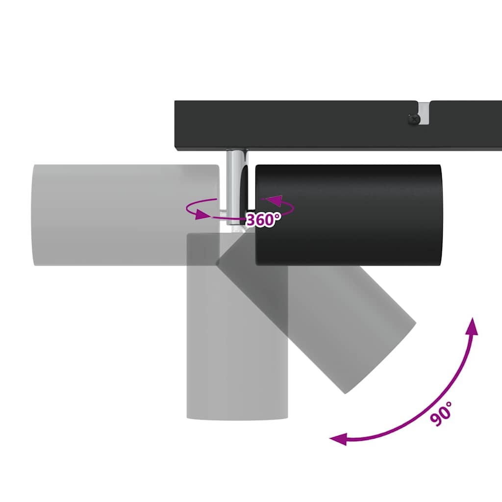Stropni reflektor s središči Črna 26 x 5,5 x 16,5 cm Kovina - slika 13