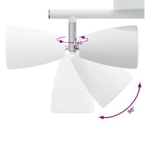 Stropní bodové světlo s reflektory Bílá 25.5 x 8 x 16 cm kov - obrázek 15