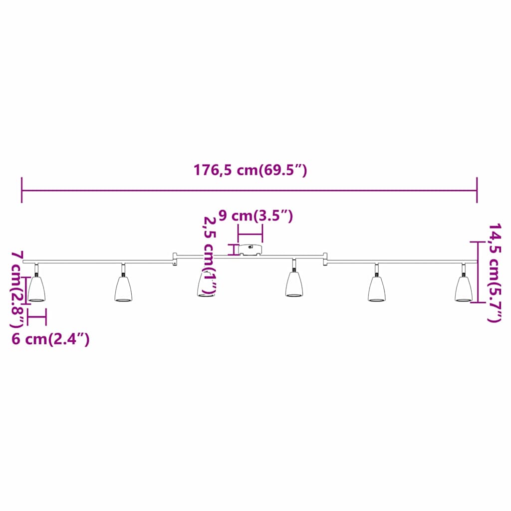Plafondspot met schijnwerpers Wit 25.5 x 8 x 16 cm Metaal image 15