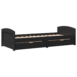 vidaXL p&auml;evavoodi 2 sahtliga ilma madratsita "IRUN" Must 90x200 cm