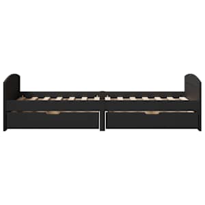 Válenda se 2 zásuvkami bez matrace černé IRUN 90x200 cm - obrázek 5