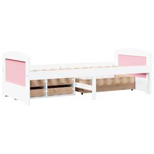 Válenda se 5 zásuvkami bez matrace bílá a růžová IRUN 90x200 cm - obrázek 8