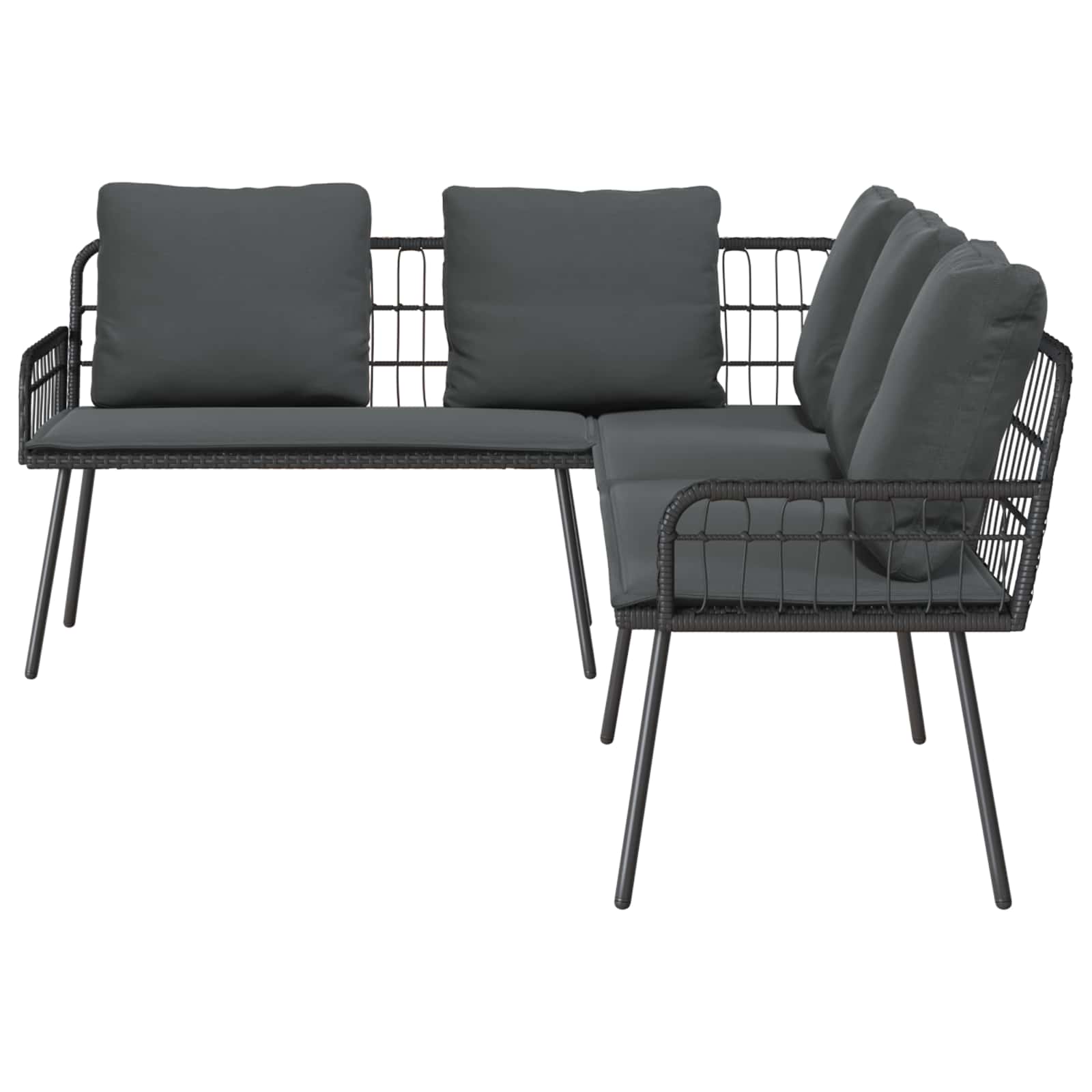 Thumbnail - vidaXL Sofa mit Kissen Grau 61.5 x 123 x 82cm Metall
