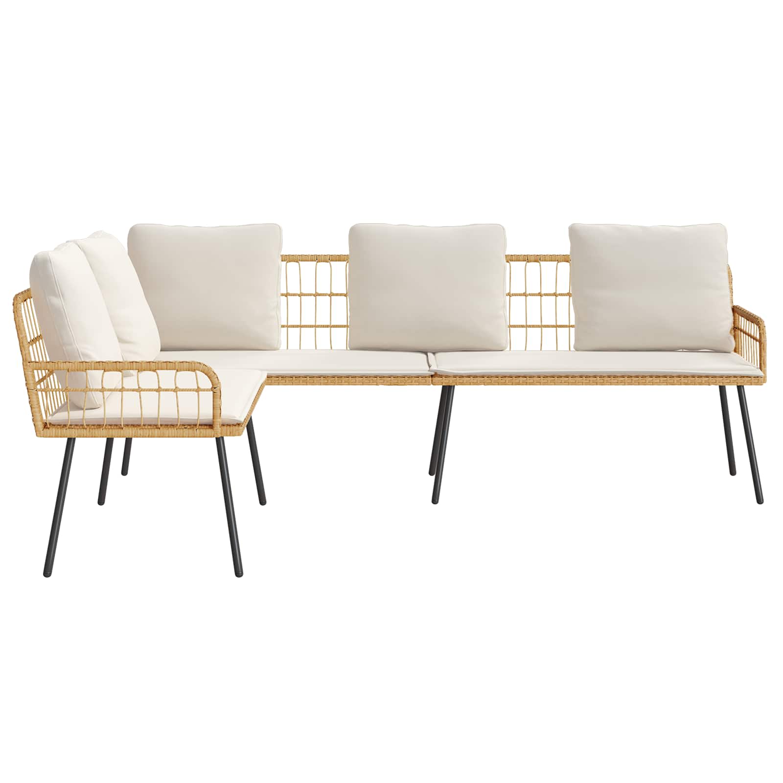 Thumbnail - vidaXL Sofa mit Kissen Braun 61.5 x 123 x 82cm Metall