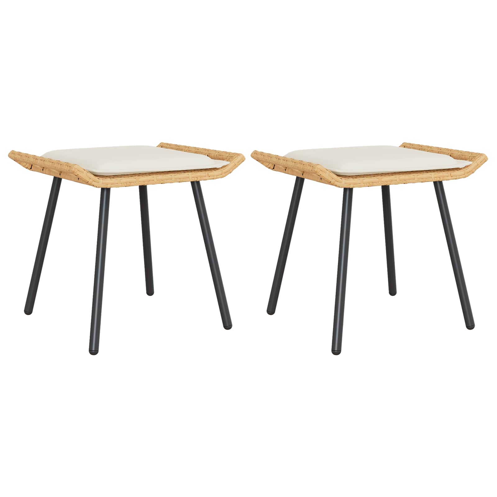 Taburete de Jardín 2 pcs Marrón 50 x 40 x 45cm Poliéster