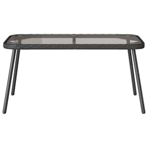 Konferenční stolek Černá 90 x 45 x 43 cm Polyratan a sklo - obrázek 3